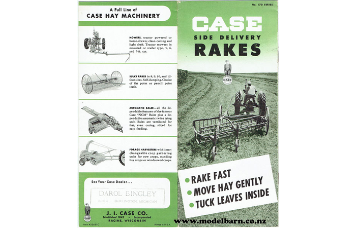 Case 170 Side Delivery Rake Sales Brochure 1951