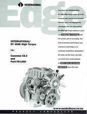 International DT 466E Engine verses Cummins C8.3 & Ford FD-1460 Brochure-international-Model Barn