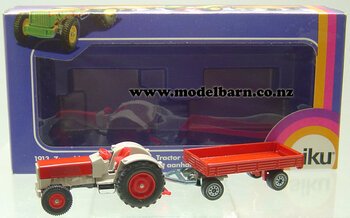 Hanomag & 4-Wheel Trailer (red & grey, 170mm)-other-tractors-Model Barn