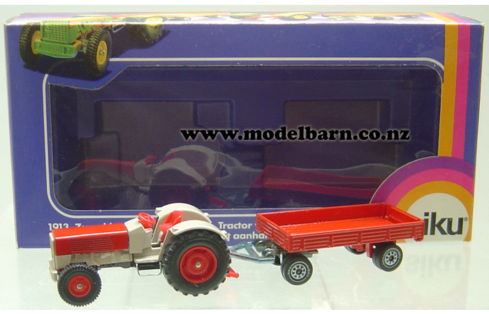 Hanomag & 4-Wheel Trailer (red & grey, 170mm)
