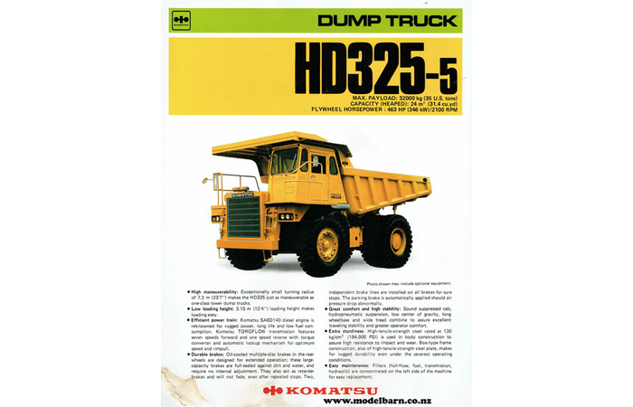 Komatsu HD325-5 Dump Truck Brochure - Books & Brochures-Sales Brochures ...