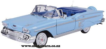 1/24 Chev Impala Convertible (1958, blue)-chevrolet-and-gmc-Model Barn