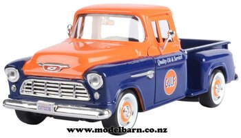 1/24 Chev 5100 Stepside Pick-Up (1955, blue & orange) "Gulf"-chevrolet-and-gmc-Model Barn