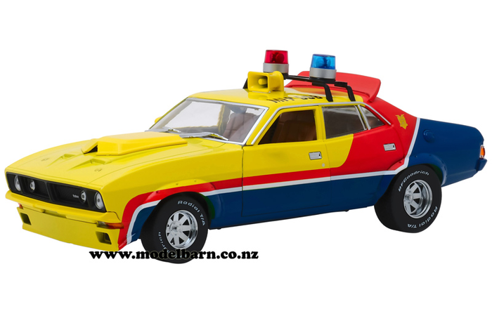 1/18 Ford XB Falcon Police MFP (1974, yellow, red & blue) "Mad Max"