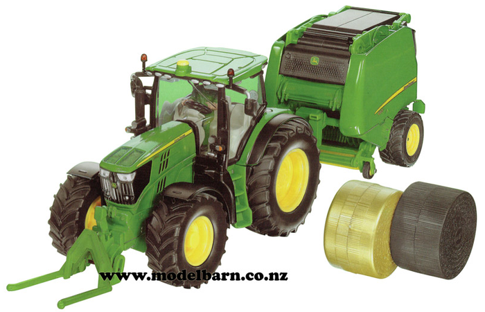 1/32 John Deere 6175R & John Deere 990 Round Baler