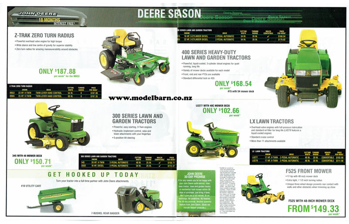 John Deere LT Series Lawn Tractors Brochure 2001 - New Zealand Editions ...