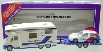 1/55 Motorhome with Trailer & VW Golf Race Car-volkswagen-Model Barn
