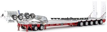 1/50 Drake 2x8 Dolly & 5x8 Drop Deck Low Loader Trailer (white & red)-trucks-and-trailers-Model Barn