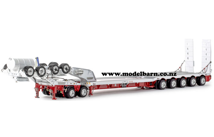 1/50 Drake 2x8 Dolly & 5x8 Drop Deck Low Loader Trailer (white & red)