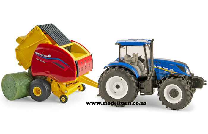1/32 New Holland T6.180 & New Holland Roll-Belt 560 Round Baler