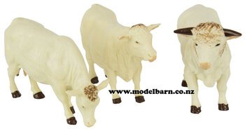 1/32 Charolais Cattle Set (3)-other-items-Model Barn