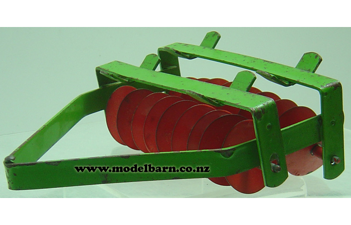 Disc Harrow Mettoy (green & red, tinplate, 140mm, unboxed)