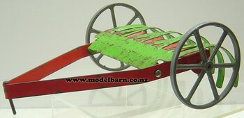 Hay Dump Rake Mettoy (green & red, tinplate, 155mm, unboxed)-other-collectable-toys-Model Barn