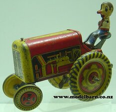 Bucking Tractor Mettoy (red & yellow , clockwork, 150mm, unboxed)-other-collectable-toys-Model Barn