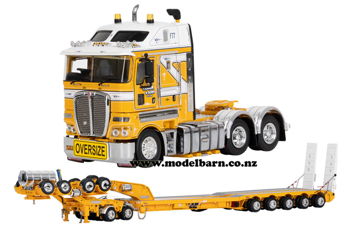 1/50 Kenworth K200 with Drake 2x8 Dolly & 5x8 Low Loader Combo "TJ Clark & Sons"