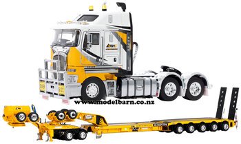 1/50 Kenworth K200 with Drake 2x8 Dolly & 5x8 Low Loader Combo "Big Hill Cranes"-kenworth-Model Barn