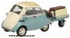 1/43 BMW Isetta (blue) & Luggage Trailer