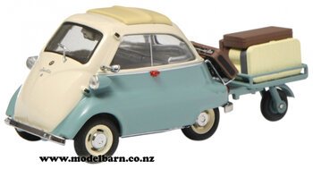 1/43 BMW Isetta (blue) & Luggage Trailer-bmw-Model Barn