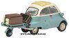 1/43 BMW Isetta (blue) & Luggage Trailer