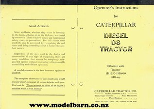 CAT D8 Operators Manual Book-used-books-Model Barn